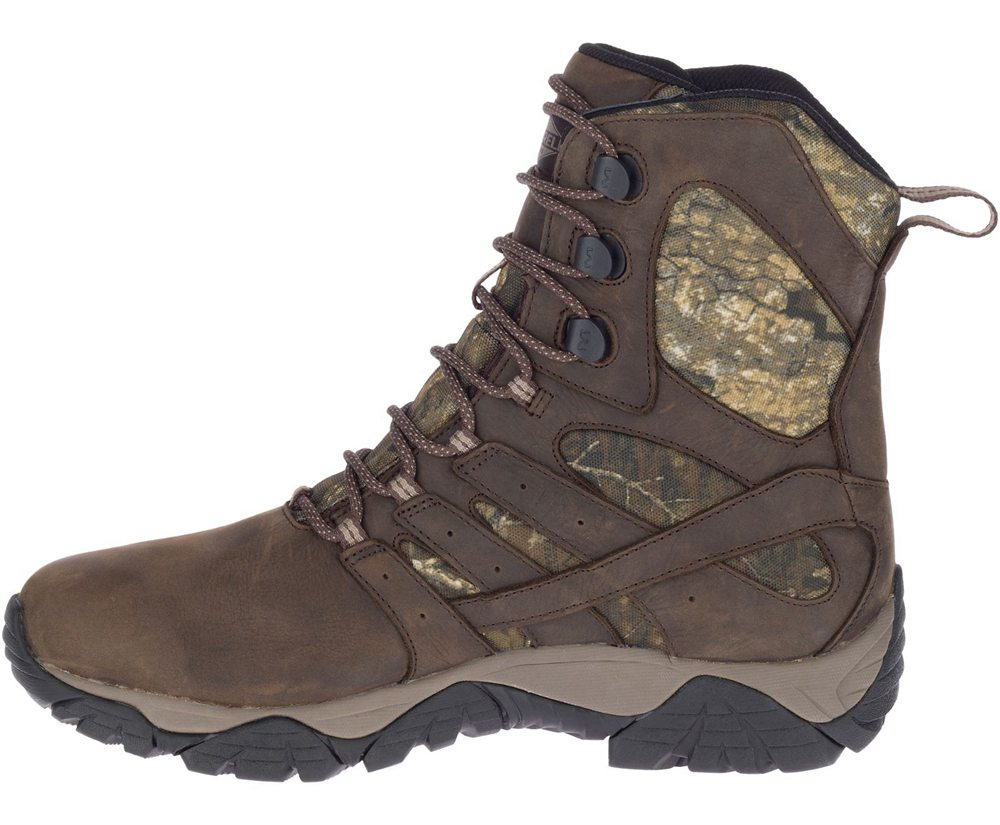 Kozaki Merrell Męskie Brązowe - Moab Timber 8\" Waterproof Sr - 386471-WQA